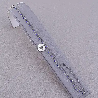 🏷️️ Браслет з карабіном на ногу Stainless Steel 20 см F-83667