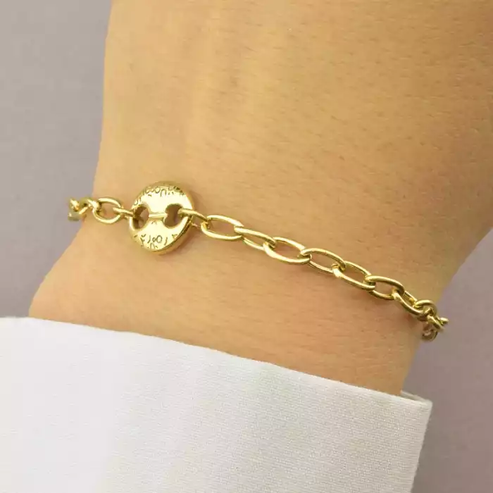 🏷️️ Браслет з карабіном Xuping 16,5 см (позолота 18к) ss_84005