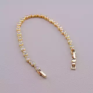 Браслет складний Xuping Фіаніт 17 см (позолота 18к)