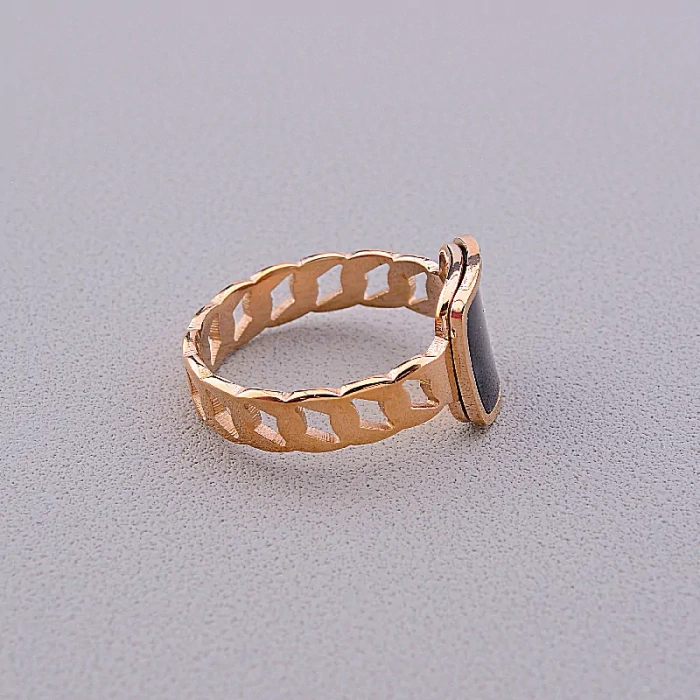 🏷️️ Перстень медична сталь Stainless Steel емаль (позолота 18к) ss_53203