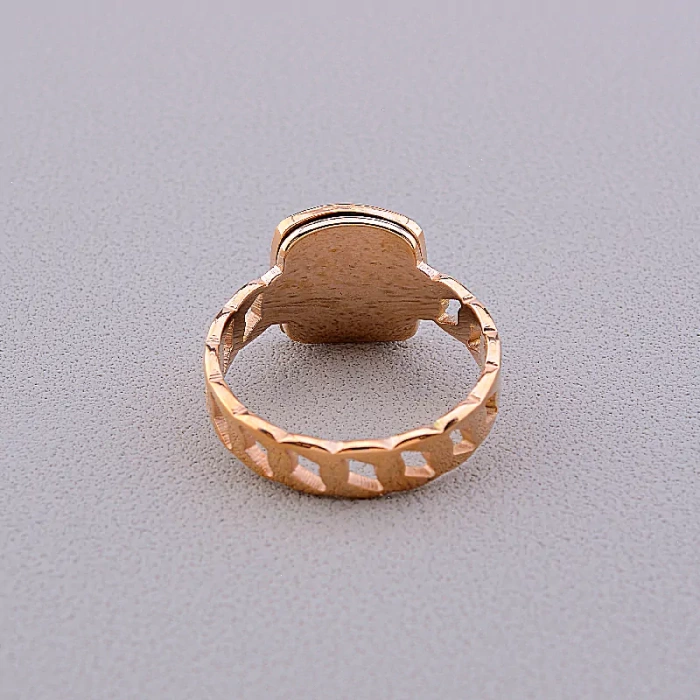 🏷️️ Перстень медична сталь Stainless Steel емаль (позолота 18к) ss_53203