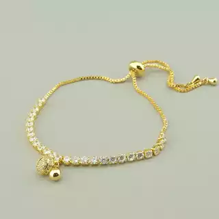 Браслет регульований Saiya Фіаніт 17 см. (позолота 18к лимонна)