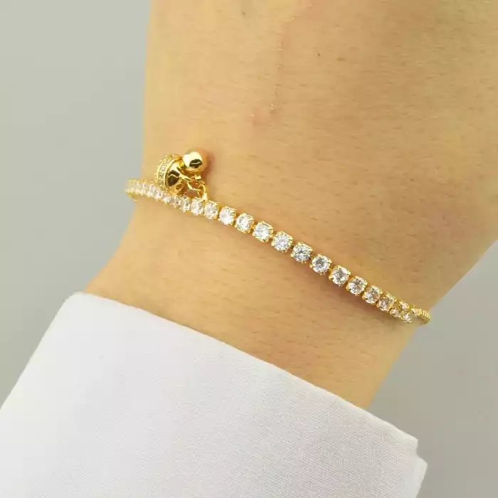 🏷️️ Браслет регульований Saiya Фіаніт 17 см. (позолота 18к лимонна) ss_93166