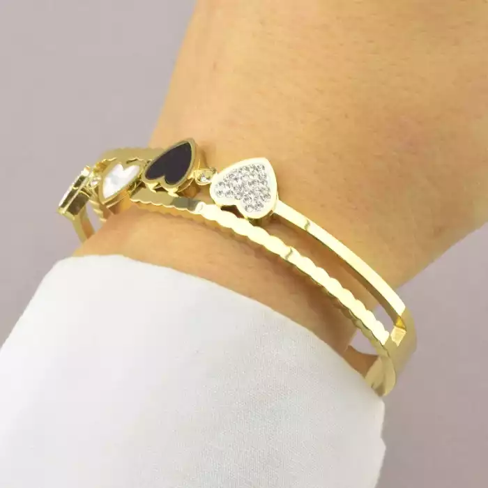 🏷️️ Браслет без застібки Xuping емаль 18 см. (позолота 18к лимонна) ss_93282