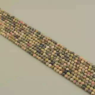 Намистини Родоніт 38 см. 4,2 мм. на нитці (натуральне каміння, без застібки)