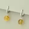 🏷️️ Сережки на англійській застібці Цитрін (родій) F-101948