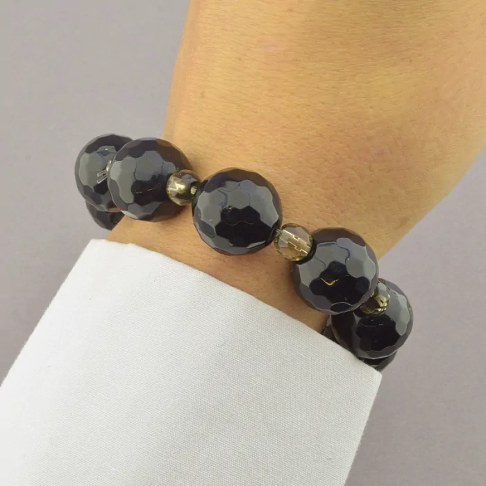 🏷️️ Браслет резинка Агат 18 см. ss_94656