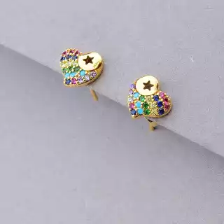 Сережки пусети Xuping Фіаніт (позолота 18к)