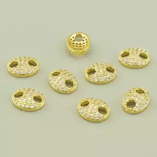 Конектор Фіаніт 10х7мм.(позолота 18к (лимонна))