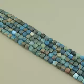 Намистини Апатит, Ларімар 39 см. на нитці (натуральне каміння, без застібки)
