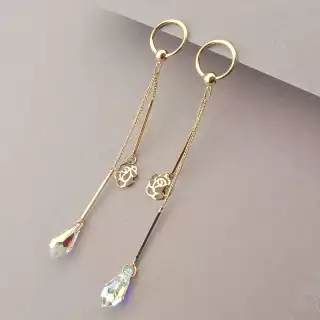 Сережки пусети Saiya Фіаніт (позолота 18к)