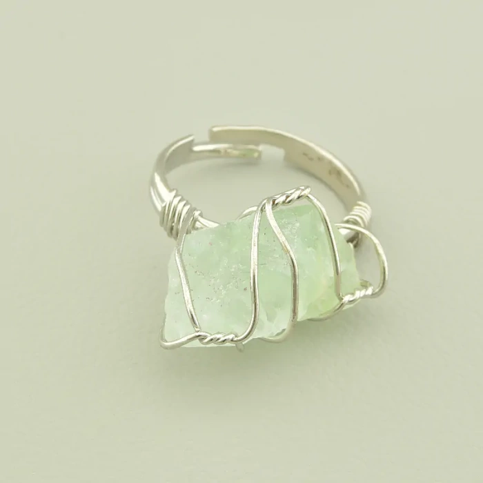 🏷️️ Каблучка роз'ємна Флюорит у дроті ss_103910