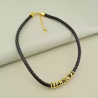 Підвіска Fashion Versace чорна з лимонною позолотою, 46 см