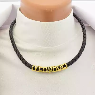 🏷️️ Підвіска Fashion Versace чорна з лимонною позолотою, 46 см F-104546