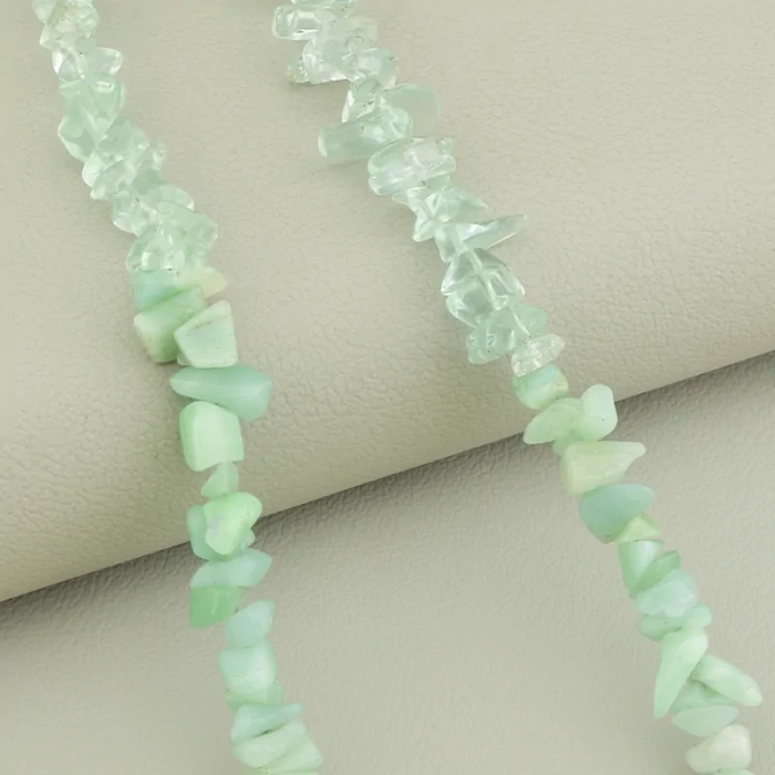 🏷️️ Підвіска з аквамарином крихітка (38 см, синьо-зелена, позолота 18к, карабін) ss_104746