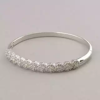 Браслет шарнірний Xuping Фіаніт 17 см (родій)