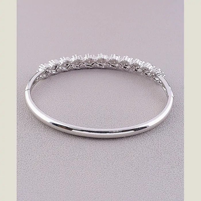 🏷️️ Браслет шарнірний Xuping Фіаніт 17 см (родій) ss_58609