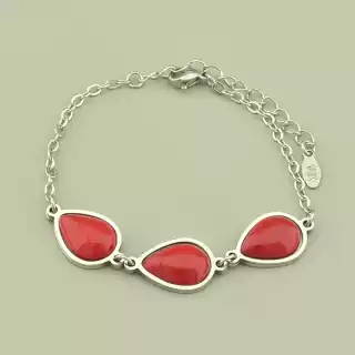 Браслет на карабіні Корал 19 см Медична сталь