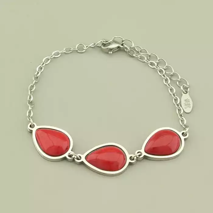 🏷️️ Браслет на карабіні Корал 19 см Медична сталь F-106169