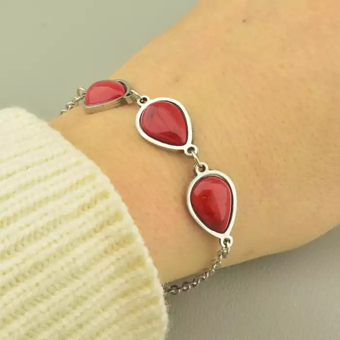 🏷️️ Браслет на карабіні Корал 19 см Медична сталь F-106169