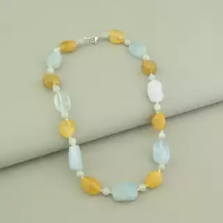 Намисто Аквамарин, Цитрін 42 см.