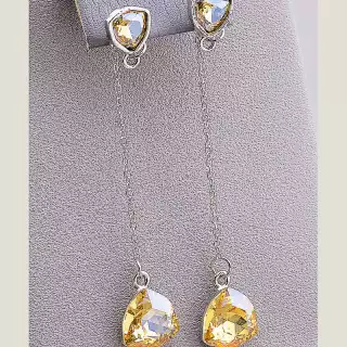 Сережки пусети Juleeze Фіаніт (родій)