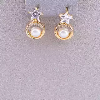 Сережки пусети Xuping Майорка (позолота 18к)