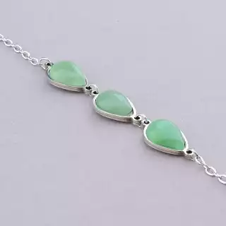 Браслет з карабіном Нефрит 19 см