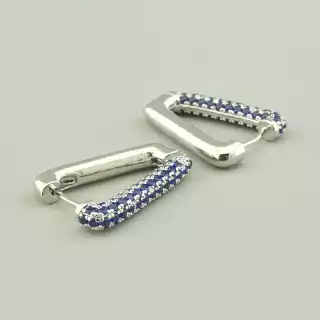 Сережки кільця (конго) Фіаніт (родій)