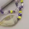🏷️️ Намисто Агат, Аметист, Пренит 100 см F-53810
