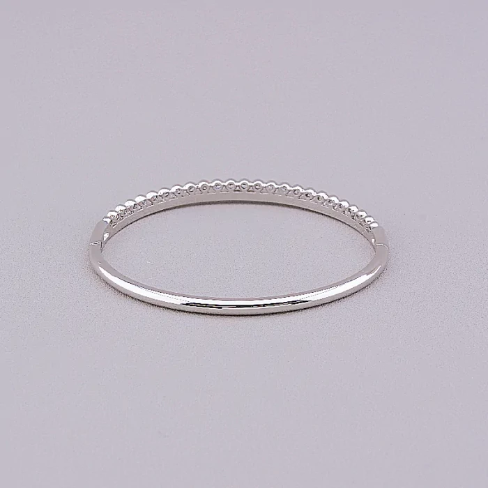 🏷️️ Браслет шарнірний Xuping Фіаніт 17 см (родій) ss_76475