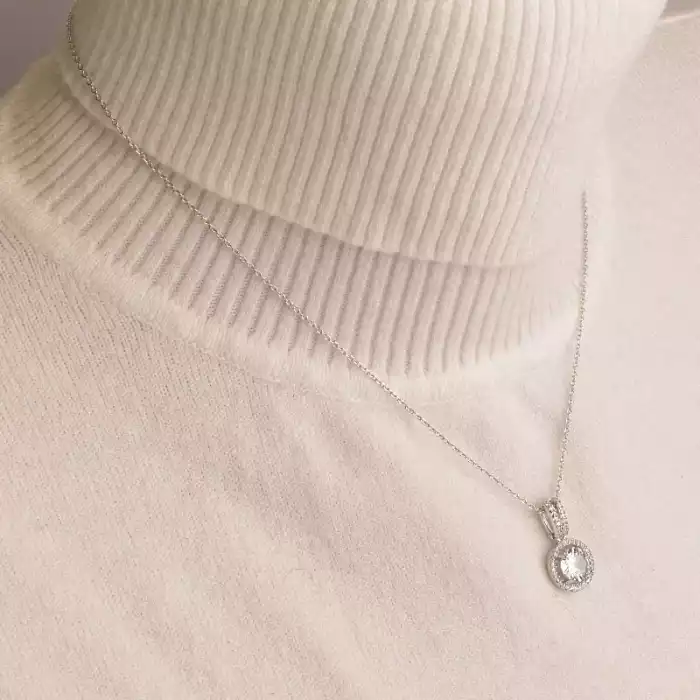 🏷️️ Підвіска Saiya Фіаніт 40 см (родій) ss_93995