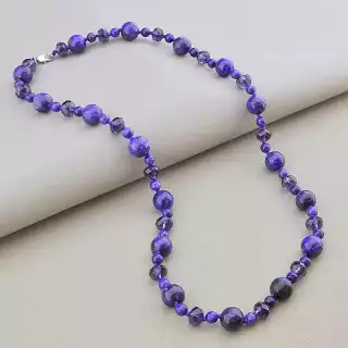 Намисто Чароит, Чеський кришталь 62 см.