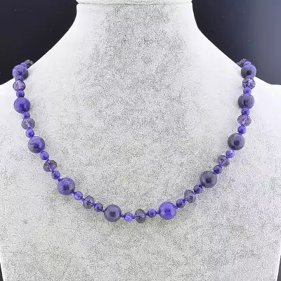 🏷️️ Намисто Чароит, Чеський кришталь 62 см. F-86512