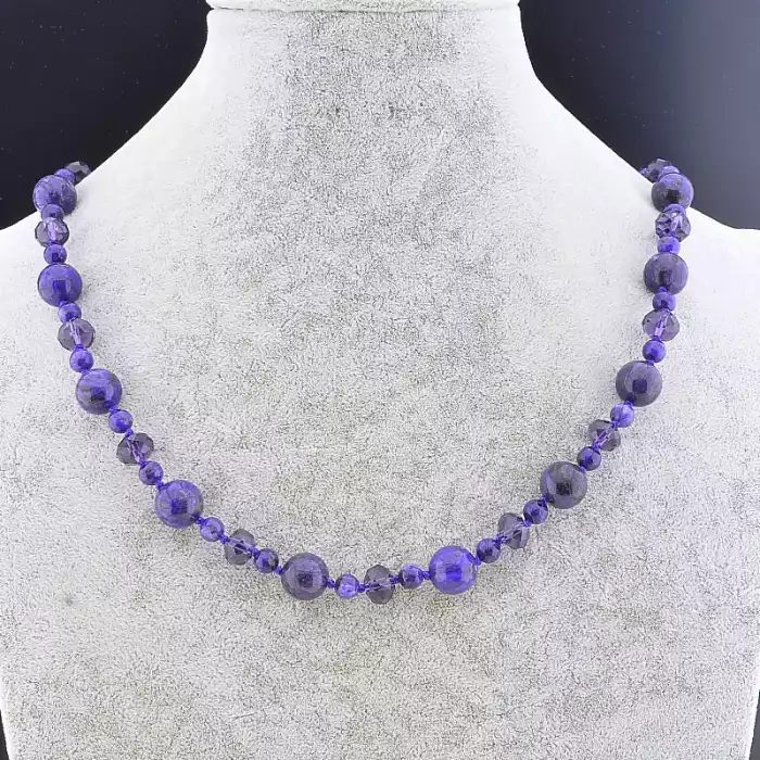 🏷️️ Намисто Чароит, Чеський кришталь 62 см. ss_86512