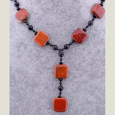 🏷️️ Намисто Яшма, Агат 45 см F-66918