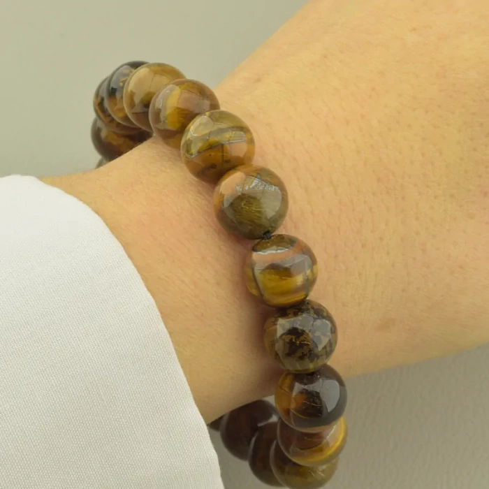 🏷️️ Браслет резинка Тигрове око 21 см. ss_102449