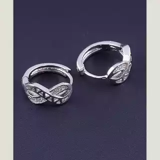 Сережки кільця Xuping Фіаніт (родій)