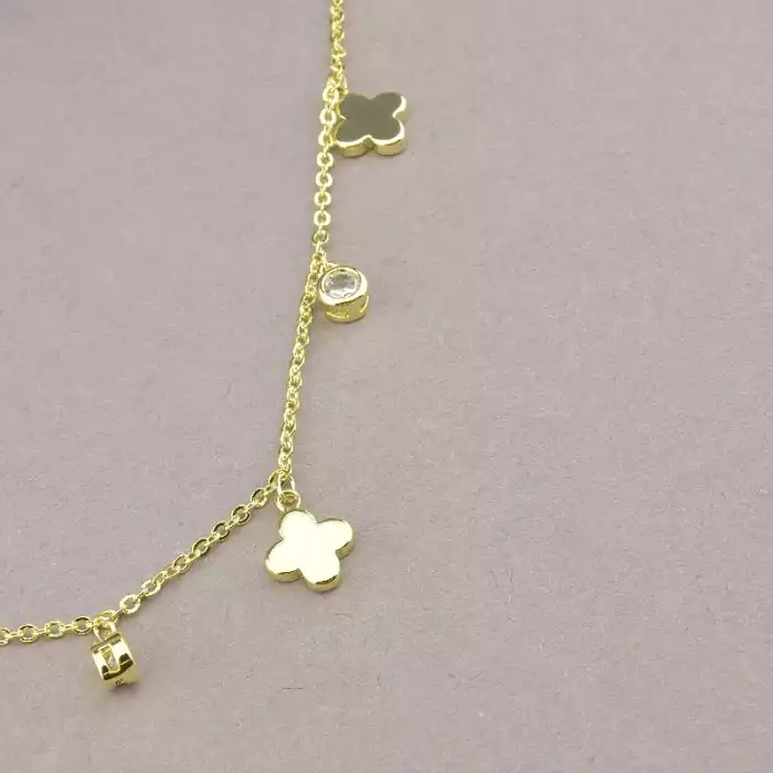 🏷️️ Підвіска чотирилисник конюшина Saiya Фіаніт 45 см (позолота 18к лимонна) ss_95805