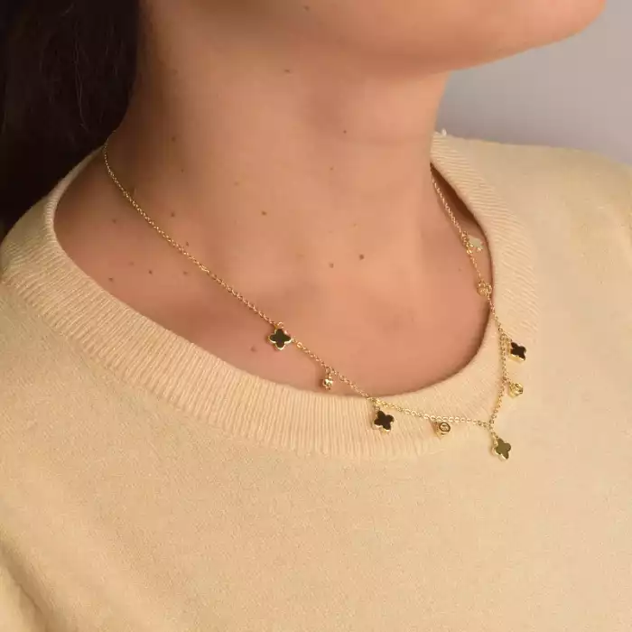 🏷️️ Підвіска чотирилисник конюшина Saiya Фіаніт 45 см (позолота 18к лимонна) ss_95805