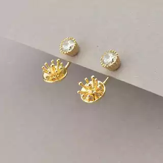 Сережки пусети Xuping Фіаніт (позолота 18к)