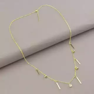 Підвіска Saiya Фіаніт 45 см (позолота 18к лимонна)