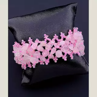 Браслет петля Рожевий кварц 17 см