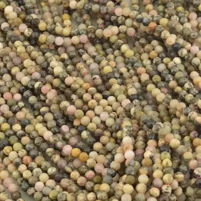 🏷️️ Намистини Родоніт 39 см. 3,9мм. на нитці (натуральне каміння, без застібки) F-104136