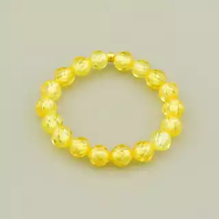 Каблучка з цирконом (гранованої форми, жовтого кольору)