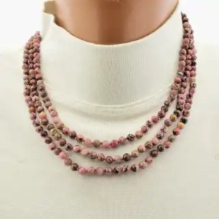 Намисто багатошарове Родоніт 41 см