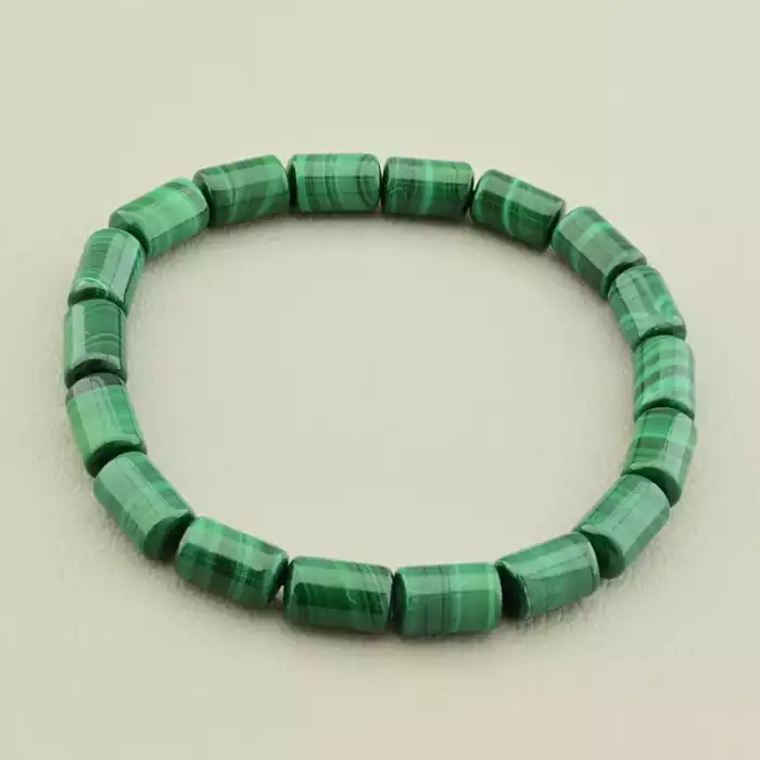 🏷️️ Браслет на резинці Малахіт 17 см F-105765
