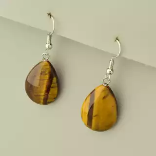 Сережки з підвіскою петля Тигрове око