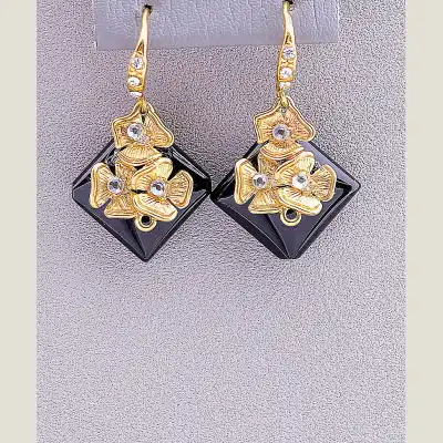 🏷️️ Сережки петельки Hand Made Агат F-48048