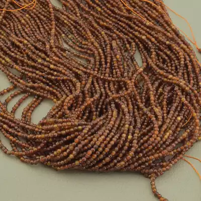 🏷️️ Намистини Гранат 40 см. 2мм. на нитці (натуральне каміння, без застібки) F-101250